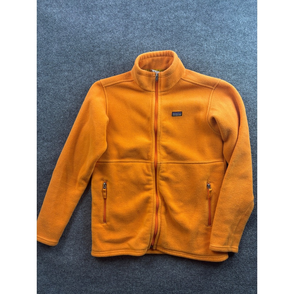 Patagonia Synchilla Fleece Jacket Kids XXL 16-18 Orange Full Zip Outdoor Layer